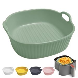 Plat &agrave; gratin rond en c&eacute;ramique pour friteuse &agrave; air chaud 17,5 x 16 x 5,5 cm, plat &agrave; lasagnes, plat &agrave; lasagnes, moule rond &eacute;maill&eacute; multicolore pour lasagnes, frites, soupe (vert) (lovehomevp, neuf)