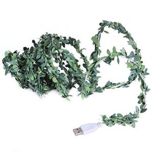BEIJIALY 30 LED 3 M / 9,8 Pieds Guirlande Lumineuse de Feuilles de Lierre Vert, Guirlande Lumineuse de F&eacute;e en Rotin &agrave; Chargement USB, Guirlande Lumineuse de Vigne de Feuilles Artificielles(Vert) (Shackles&Gan, neuf)
