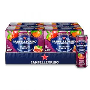 San Pellegrino Naturali – Boisson pétillante italienne Melograno & Arancia, orange et grenade, 330 ml, 24 canettes au total (Speedyshop livraison rapide, neuf)