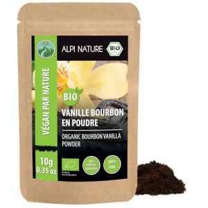 Alpi Nature Vanille en Poudre Bourbon BIO 10g, Gousse de Vanille Bourbon de Madagascar Moulue Qualit&eacute; A (Alpi-Trade, neuf)