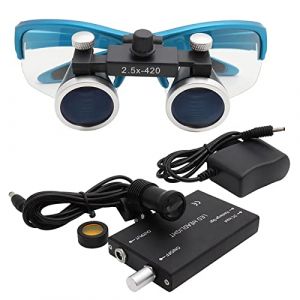 Loupes dentaires 2.5X/3.5X Lunettes chirurgicales médecin avec Lampe Frontale à LED Dentiste Oeil Lunettes loupe binoculaire avec étui de Transport Pratique (Brand-2022-065971, neuf)