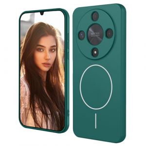 HAOYE Coque Magn&eacute;tique pour Huawei Honor Magic 8 Lite / Magic8 Lite Compatible avec MagSafe, &Eacute;tui en Silicone Liquide avec Doublure en Microfibre, Antichoc Housse - Vert fonc&eacute; (Haoyes, neuf)