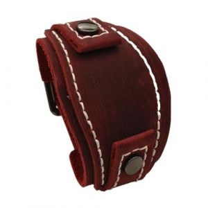 Generico Bracelet de montre pour homme en cuir v&eacute;ritable de 25 mm de large, bracelet de style vintage punk avec boucle, marron, noir et bleu, 25mm (LXSMNO1, neuf)