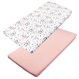 TupTam Draps Housse pour Lit Bébé Enfant Lot de 2, Hérisson/Lapin/Rose, 70 x 140 cm (LotteStyle, neuf)