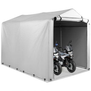 SOARS Abri de Jardin 160 X 218 X 164 CM, Tente Garage, Abri Vélo Extérieur avec Cadre en Métal et Couverture PE Résistante aux imtempéries, pour Vélo, Moto, Outils (Gris Clair) (Magichome24, neuf)