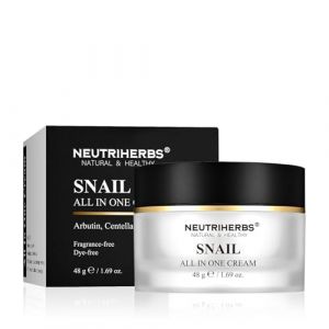 Neutriherbs Crème Visage à la Bave d'Escargot & Glutathion-48G | Anti-Rides | Anti-âge | Apaisant+Réparation Intensive | Éclat Uniforme Crème Hydratante Visage Nuit/Jour | Actifs: Centella (Neutriherbs-DE, neuf)