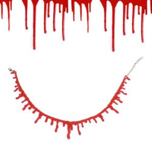Collier ras-du-cou faux sang - Halloween Vampire Terreur | Collier Sang écarlate style vampire pour femmes filles fête horreur costume terrifiant goutte réaliste cou (anticl, neuf)