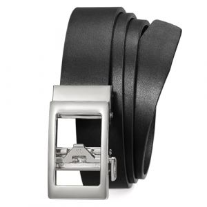 LEACOOLKEY Ceinture automatique &agrave; cliquet en cuir pour femme - R&eacute;glable - Sans trous - Pour jeans - Avec boucle coulissante dor&eacute;e - Largeur : 3 cm, XL Passt Taillengr&ouml;&szlig;e 101-117 cm (LEACOOLKEY, neuf)
