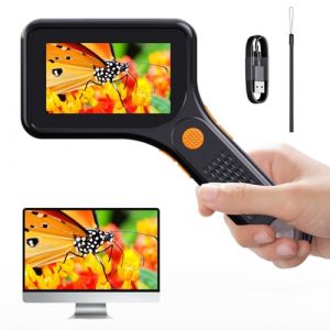 Microscope Numérique pour Adultes 500X, Microscope de Poche avec Écran HD 3 Pouces, Loupe Portable pour Pièces de Monnaie, 8 LED Réglables, Compatible Windows et MacOS - Noir (Judiantech, neuf)