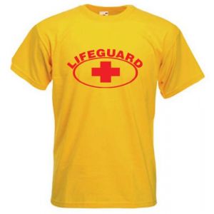 Lifeguard Mens Fancy Dress T-Shirt (Couleur au Choix) (Grand, Jaune) (Tribal T-Shirts, neuf)