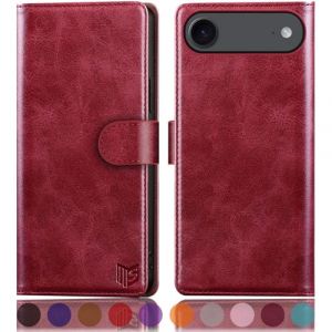 SUANPOT Etui Coque pour iPhone Air 6.5" [RFID Blocage] [Magn&eacute;tique Protection] Fentes pour Cartes Protection Etui Housse Premium en Cuir PU pour Apple iPhone 17 Air Portefeuille Rouge (STAVROLINE TRADING COMPANY SINGLE MEMBER P.C., neuf)