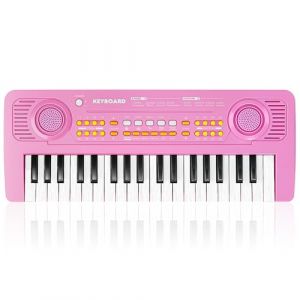 Clavier Piano Enfants avec Microphone - 37 Touches Portable Jouets Clavier avec C&acirc;ble USB Musical Instrument Num&eacute;riques Portables pour Gar&ccedil;on Filles No&euml;l Anniversaire Cadeau, Rose (Blinksy BuyNest Marketshop Kft., neuf)