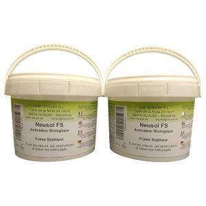 Neusol FS 2 - Activateur Biologique Bactéries Enzymes Traitement Entretien Fosse septique Élimine Les odeurs Améliore la Filtration Prévient Les blocages Réduit la vidange/Nettoyage (FS2, 450, GR) (AM GUALBA SL, neuf)