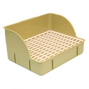 Bac &agrave; liti&egrave;re pour Lapin, bac &agrave; liti&egrave;re Anti-&eacute;claboussures, Grand, Toilettes d'angle en Maille Plastique pour cochons d'Inde, Chinchillas et Hamsters, Articles pour Lapins (thouandWei, neuf)