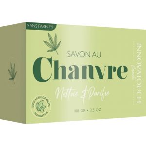 Savon Purifiant au Chanvre 100gr Innovatouch Cosmetic - Nettoie & apaise la peau & extra doux - peaux sensibles (La Malle Au Trésor, neuf)