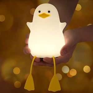 Anywin Lampe Canard de nuit, canard lumineux pour enfants avec couleur chaude et fonction de gradation, lampe Canard 1200 mAh rechargeable pour bébé avec minuterie (Anywin, neuf)
