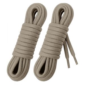 Laceter 2 Paires de Lacets Ronds Épais 4mm pour Bottes, Chaussures de Sécurité, Randonnée, Dr Martens, Travail, Outdoor - Robustes et Confortables - Fabriqués en Europe - Longueur 120 cm, Beige (Lace'ter, neuf)