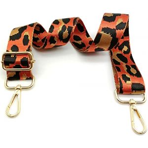 Keriocusi Bandouliere de Rechange Sac Reglable Lmprim&eacute; L&eacute;opard Rouge, Sangle de Sac a Main Remplacement, Sangle de Rechange Universelles mit Boucle Dore pour Femme Sac &agrave; Main, Sac &agrave; Bandouli&egrave;re, 16 (Keriocusi, neuf)