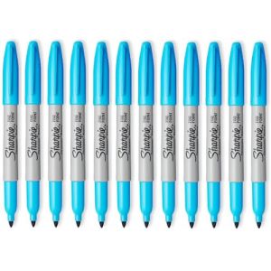 Sharpie Lot de 12 marqueurs permanents &agrave; pointe fine Nano Bleu, Stylo Feutre (BigWhiteRabbit, neuf)