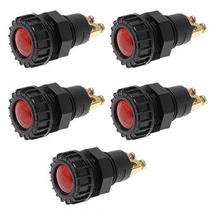 ECSiNG 5pcs Voyant d'avertissement Panneau de Tableau Bord de Voiture Lampe Rouge 12 V/24V M16 Voyant de Fil Voyant d'avertissement Tableau de Bord Automobile (ECSiNG, neuf)