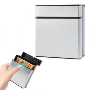 Kytpyi Boite a Cigarette, Etui Cigarette Homme Femme, &Eacute;tanche &agrave; l&rsquo;humidit&eacute; R&eacute;sistant &agrave; la transpiration Grandes Boite &agrave; Cigarettes pour 40 Cigarettes pour Vie quotidienne Activit&eacute; commerciale (Argent) (Kuomoo, neuf)