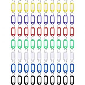70 Étiquettes avec Porte Clé, Inscriptibles Porte Clef Couleur en 7 Couleurs,Plastique Étiquettes D'identification Avec Porte-clé Fendu, Pour Valises, Hôtels, Animaux de Compagnie, Bureaux, Clés USB (LanMen, neuf)