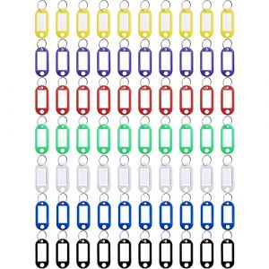 70 Étiquettes avec Porte Clé, Inscriptibles Porte Clef Couleur en 7 Couleurs,Plastique Étiquettes D'identification avec Porte-clé Fendu, pour Valises, Hôtels, Animaux de Compagnie, Bureaux, Clés USB (LanMen, neuf)