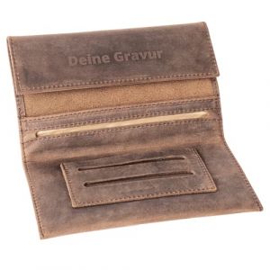 COMARI Premium Blague &agrave; Tabac Cuir Grav&eacute;, Boutons Magn&eacute;tiques, Compartiment pour Doubles-Papiers & Filtres, Pochette Rouler Faite Main(Marron Vintage) (comari, neuf)