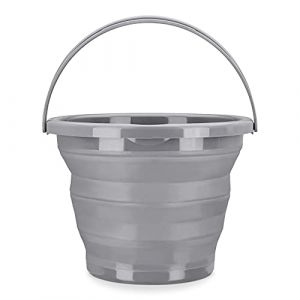 Navaris Seau Pliable 10L - Seau Portatif Usage Intérieur et Extérieur - Rangement Rétractable Idéal pour Camping Pêche Ménage Lessive Jardinage (SX-Commerce, neuf)