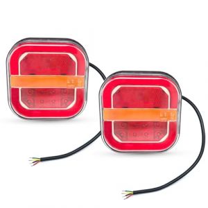 AOJO 2-Pack Feux Remorque LED 12V 24V - étanche, avec clignotants, feux de freinage, feux de position, éclairage de la plaque d'immatriculation, réflecteurs (WANGAOJO-EU, neuf)