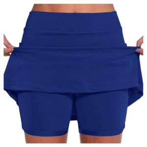 Jupe Short Femme 2 en 1 Jupe pour Femme avec Poche Décontracté Jupe Courte Femme Elastique Jupe de Pantalon Femme Respirant pour Golf Tennis Jupe-Culotte Taille Moyenne Pour Femmes S-XXL (usitable, neuf)