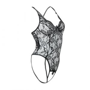 Lingerie Sexy Femme Coquine Hot sous Vetement Très Women S Fashion Erotic Lingerie 1 Piece Sexy Lace Skeleton Open Gear No Removal See Through Hot Suit Tenue Femme Grande Black XS (Ddlu oemcs, neuf)