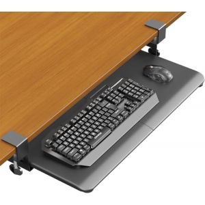 ERGOMAKER Support Clavier Ordinateur,Plateau pour Clavier et Souris Coulissant sous Le Bureau,Avec Fixation Par Pince en C, 65 (y Compris La Pince 76) x 30cm,Noir (Ergomaker FR, neuf)