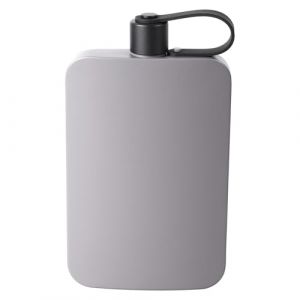 Bouteille d'eau plate, 500 ml en acier inoxydable, fine, anti-fuite, bouteille d'eau carr&eacute;e l&eacute;g&egrave;re, r&eacute;cipient &agrave; vin portable pour sacs &agrave; main, sacs &agrave; dos, randonn&eacute;e, bureau, voyage, utilisation en (TNTGMG, neuf)