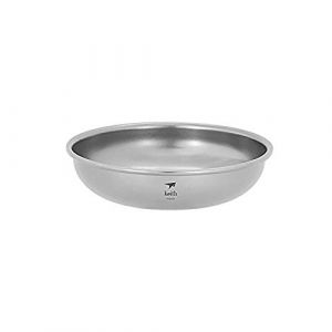 Keith - Assiette en Titane - 150 ml - 450 ml - Vaisselle de camping pour usage extérieur - Bol et assiette de voyage - Ultra léger, 400ml-Ti5367 (Outdoor Player, neuf)