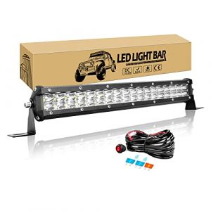 Willpower Barre LED 38cm 15'' 108W Rampe Slim Rangée Unique 12V 24V IP67 Étanche Projecteur Feux Phare de Travail pour 4x4 Voiture Camion Tracteur Quad Avec Faisceau de Câbles (YZ-EU, neuf)
