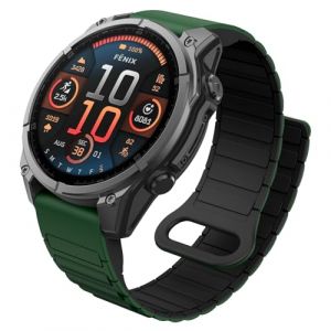 MYSNBKN 22mm Quick Fit Silicone Magnetic Strap for Fenix 8 47mm/Fenix 7/Fenix 7 Pro/Fenix 6/Fenix 6 Pro/Fenix 5/Fenix 5 Plus/Fenix EPIX, Bracelet montre pour Forerunner 935/945/955/965 (MYSNBKN-FR, neuf)
