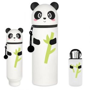 Yesmoyhe Panda Pochette de Stylo, Trousse Ecole 2 en 1 Panda, Trousse en Silicone Panda, Panda Trousse Silicone Verticale, Trousse &Agrave; Crayons Animal en Silicone, pour Gar&ccedil;ons Filles (LuFanggui-EU, neuf)