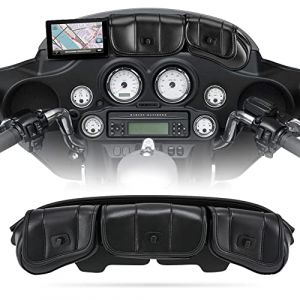 KATUR Sac de Pare-Brise de Moto en Cuir PU avec Fermetures magn&eacute;tiques pour Sacs de Pare-Brise Harley Touring Street Glide Electra Glide 1996-2013 (KAtur, neuf)
