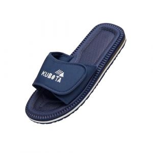 Kubota Claquettes &agrave; scratch Femme &ndash; Sandales &eacute;t&eacute; &ndash; Claquettes avec fermeture auto-agrippante &ndash; Chaussures pour piscine et plage &ndash; Chaussons &ndash; Bleu fonc&eacute; &ndash; 39 (Kubota Store, neuf)