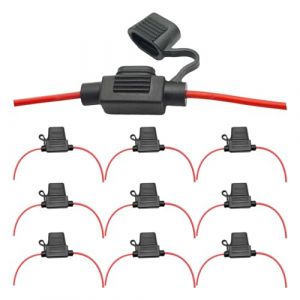 Lot de 10 porte-fusibles pour voiture, version &eacute;tanche, 12-48 V, syst&egrave;me de circuit pour v&eacute;hicules et camping-cars, avec batteries (vandiry, neuf)