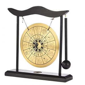 Rosixehird Gong avec Maillet | Gong Facile &agrave; Entretenir avec Support | sonores agr&eacute;ables Percussion Gong Bureau &agrave; Vent comme Meubles orientaux, d&eacute;cor (Beaviety, neuf)