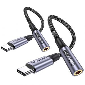 MOSWAG Adaptateur de Prise de Casque &agrave; 3,5mm, Adaptateur &Eacute;couteur USB C Jack 3.5mm en Nylon, Adaptateur Jack USB Type C avec DAC pour Samsung Galaxy s24 22 S20 Ultra S20, Pixel 4 3 2 XL, iPad Pro (zuyuk, neuf)