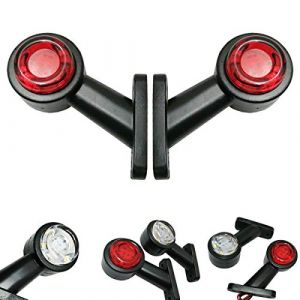 Formplas Lot de 2 feux de position LED 12 V 24 V 12 V 24 V gauche et droite Couleur blanc et rouge Feux latéraux pour camion, voiture, remorque ADAC, feux de position LED, E9 (AUTOPLAN 22, neuf)