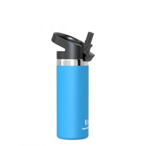 Super Sparrow Gourde Enfant Isotherme - 500ml - Paille Bouche Large Bouteille - sans BPA - SwivelSip Gourdes INOX - pour Sport, Voyages, L'école (SuperSparrow FR, neuf)