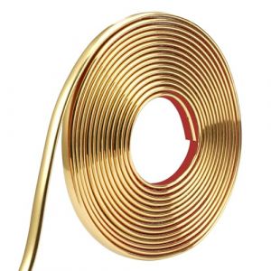 Moulure Autocollante Flexible Doré, Moulure Dorée à Décoller et à Coller Bordure de Miroir Flexible, Moulures Décoratives Autocollantes, Moulure Murale pour Mur,Meubles,Plafond,Plancher（5mx8mm） (USMSXZS, neuf)