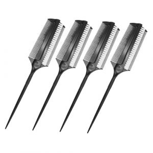 iplusmile 4 pi&egrave;ces Peigne de Coiffure Double Face Brosse &agrave; Poils Courts Douce pour Application Teinture et D&eacute;frisage Peigne Professionnel pour Femmes Brosse Pr&eacute;cise et Confortable pour Soin (Dawkinshall, neuf)