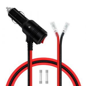 YINGAYOU Allume Cigare Male avecInterrupteur 12V 24V Prise Allume Cigare Male avec Cable 14AWG 20A avec LED Fusible pour Voitures, Camions, Camping Cars (1 m) (YINGAYOU, neuf)