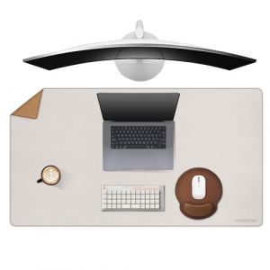 MAIDERN Tapis de Bureau Double Face en Cuir et liège 100 x 60cm, Grand Tapis de Souris, Sous-Mains bureau en Cuir PU imperméable, Sous Main Bureau pour le Bureau et la maison (Crème) … (Maidern Cork  Leather Direct, neuf)