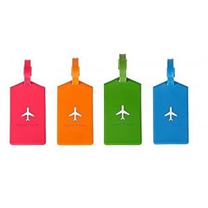NOVAGO lot de 4 Etiquettes Bagages série Avion étiquette Valise, étiquette pour Sac à Voyage,Sac à Dos (NOVAGO-Vendeur PRO français, neuf)